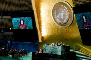 United States Ambassador to the United Nations, Nikki Haley, addresses the General Assembly prior to the vote on Jerusalem, on Dec. 21, 2017. (Credit: Eduardo Munoz Alvarez/AFP/Getty Images)