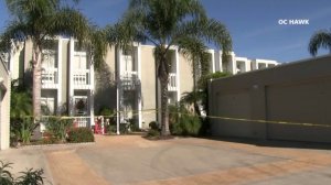 Police were investigating a possible murder-suicide in Huntington Beach on Dec. 15, 2017. (Credit: KTLA) 