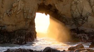 The Keyhole at Pfeiffer Beach in Big Sur is seen an image provided by KION via CNN.