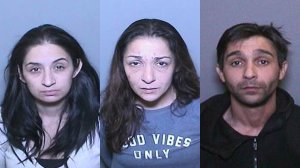 Barbara Adams, Valerie Siganoff and Nino Siganoff are seen in booking photos provided by the Orange County Sheriff's Department on Dec. 21, 2017.