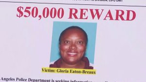 Police display a photo of Gloria Eaton Breaux at a news conference on Dec. 29, 2017.