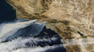 California wildfires as seen from space on Dec. 5, 2017. (Credit: NASA)