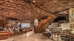 The new Starbucks Reserve Roastery in Shanghai, China is pictured here. (Credit: Starbucks via CNN)