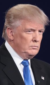 As the Republican Party presidential nominee, Donald Trump looks on during a debate at Hofstra University on Sept. 26, 2016, in Hempstead, Ny. (Credit: Drew Angerer/Getty Images)