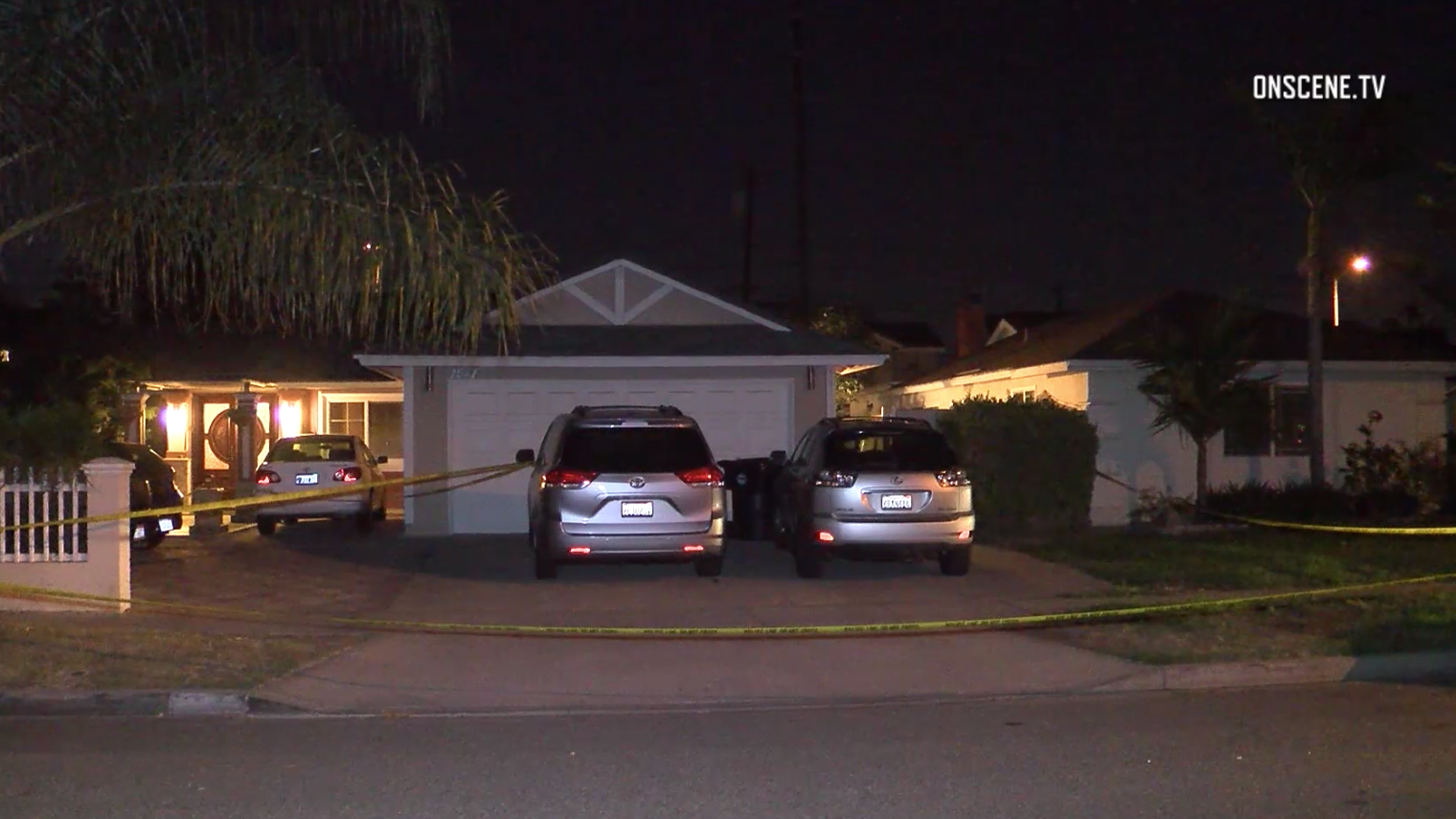 Police tape surrounds a house in Westminster where a baby was found unresponsive and died on Dec. 12, 2017. The infant's mother was arrested on suspicion of homicide. (Credit: OnScene.TV)