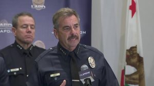 LAPD Chief Charlie Beck announces his plan to retire during a news conference on Jan. 19, 2018. (Credit: KTLA)