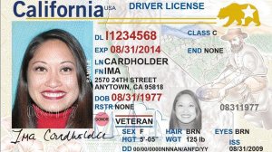 A sample of a California "Real ID" is seen in a photo from the DMV's website.