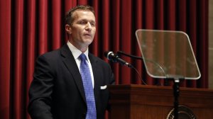 Missouri Gov. Eric Greitens delivers the annual State of the State address to a joint session of the House and Senate, Wednesday, Jan. 10, 2018, in Jefferson City, Mo. (Credit: Associated Press via CNN)