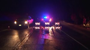 Law enforcement was assisting in evacuation efforts in the Creek Fire burn area.