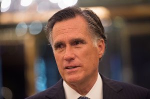 Mitt Romney speaks to the media after meeting with Donald Trump at Trump International Hotel and Tower on Nov. 29, 2016 in New York. (Credit: BRYAN R. SMITH/AFP/Getty Images)