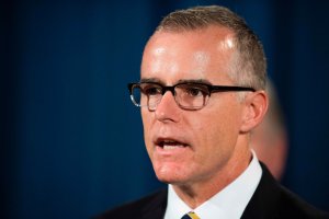 Andrew McCabe speaks during a press conference at the US Department of Justice in Washington, DC, on July 13, 2017. (Credit: JIM WATSON/AFP/Getty Images)