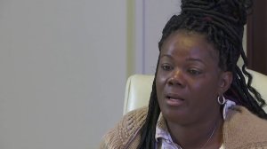 Essie Grundy speaks during a news conference on Jan. 26, 2018. (Credit: KTLA)