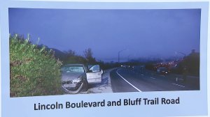 A posted displayed by LAPD Jan. 24, 2018, shows a vehicle involved in a 2014 hit-and-run that killed Paul Grover. (Credit: KTLA)