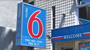 A Motel 6 sign in Hollywood is seen in this image from Google Maps Street View.