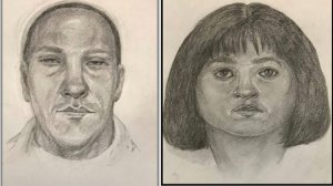 Sketches provided by the Los Angeles Police Department on Jan. 29, 2018 show a man and a woman accused of taking $45,000 from a North Hollywood resident.