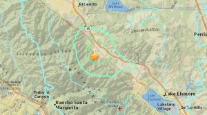 A 4.0 earthquake struck near Trabuco Canyon on Jan. 25, 2018. (Credit: USGS)
