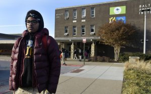 Matthew Cunningham, 18, a senior at Baltimore Polytechnic Institute, talks about the cold temperatures. (Credit: Baltimore Sun/ TNS / Getty Images via CNN)