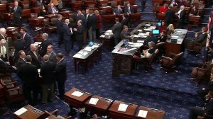 Votes were cast on the Senate floor as lawmakers worked to avert a government shutdown on Jan. 19, 2018. The vote failed, triggering the shut down. (Credit: CNN)