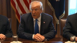 President Donald Trump speaks at a meeting on immigration reform with a bipartisan group of lawmakers on Jan. 9, 2018. (Credit: Pool via CNN)