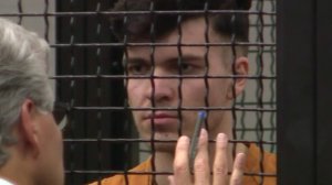 Samuel Woodward, who has been charged with murder in the death of Blaze Bernstein, is seen during a court appearance on Jan. 17, 2018. (Credit: KTLA)