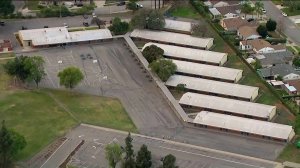 An aerial view of El Camino High School in the unincorporated community of South Whittier is seen on Feb. 21, 2018. (Credit: KTLA)