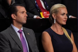 Donald Trump Jr. and Vanessa Trump attend the evening session on the fourth day of the Republican National Convention on July 21, 2016 at the Quicken Loans Arena in Cleveland, Ohio. (Credit: Jeff Swensen/Getty Images)