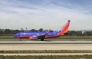 A Southwest airlines plane sits on the tarmac at Los Angeles airport Jan. 30, 2017. (Credit: DANIEL SLIM/AFP/Getty Images)