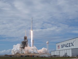 The SpaceX Falcon 9 rocket launches from NASA's Kennedy Space Center on June 3, 2017 in Cape Canaveral, Florida. (Credit: Bill Ingalls/NASA via Getty Images)