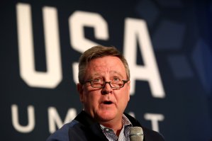 USOC CEO Scott Blackmun addresses the media during the Team USA Media Summit in Park City, Utah ahead of the PyeongChang 2018 Olympic Winter Games on Sept. 25, 2017 in (Credit: Maxx Wolfson/Getty Images)