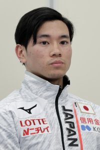 Kei Saito attends a press conference following the announcement of the Japan Short Track Speed Skating Team for the PyeongChang 2018 Winter Olympic Games after the 40th All Japan Short Track Speed Skating Championships at Nippon Gaishi Arena on Dec. 17, 2017, in Nagoya, Aichi, Japan. (Credit: Kiyoshi Ota/Getty Images)