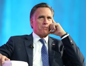 Former Massachusetts Governor and Republican presidential candidate Mitt Romney is interviewed at the Silicon Slopes Tech Conference on January 19, 2018 in Salt Lake City, Utah. (Credit: George Frey/Getty Images)