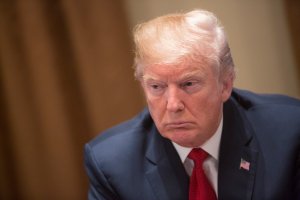 U.S. President Donald Trump hosts a law enforcement round table on MS-13 at the White House on February 6, 2018 in Washington, DC. (Credit: Chris Kleponis-Pool/Getty Images)