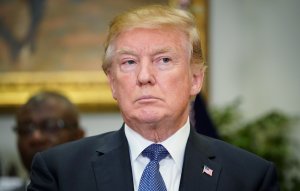 US President Donald Trump listens to a speaker in the Roosevelt Room of the White House on February 27, 2018 in Washington, DC. (Credit: MANDEL NGAN/AFP/Getty Images)