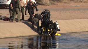 Divers pulled the man's body from the aqueduct on Feb. 4, 2018. (Credit: Loudlabs)
