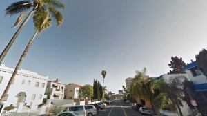 The block in the Hollywood Hills where a man was shot dead on the afternoon of Feb. 12, 2018, is seen here. (Credit: Google Maps)