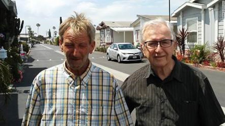 Frank Kerrigan, left, and his father, also named Frank Kerrigan.  The coroner told the elder Kerrigan that his son's fingerprints matched the body, and the office told Meikle they found her brother's identification card — obvious untruths, the family members said in their lawsuit. (Credit: From Frank Kerrigan)