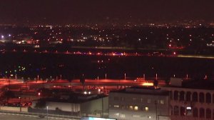 A view of Los Angeles International Airport on Feb. 10, 2018, when police said a man left a departing plane and got onto a runway. He was arrested shortly after. (Credit: KTLA)