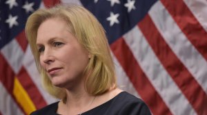 Senator Kirsten Gillibrand (D-NY) listens to a speaker during a press conference to announce a new medical marijuana bill at the U.S. Capitol on March 10, 2014, in Washington, D.C.(Credit: MANDEL NGAN/AFP/Getty Images)