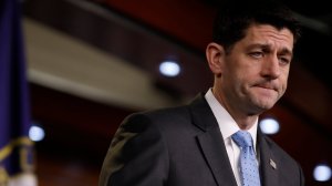 Speaker of the House Paul Ryan speaks at his weekly press conference on Capitol Hill on Feb. 15, 2018, in Washington, D.C. (Credit: Aaron P. Bernstein/Getty Images)