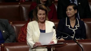 House Minority Leader Nancy Pelosi delivered a speech on DACA on Feb. 7, 2018. (Credit: CNN)