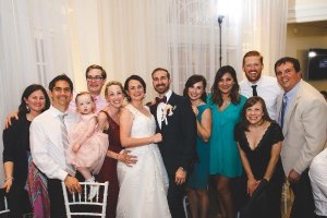 Jennifer Gonzales, at center in her wedding dress, is seen in a photo posted to a GoFundMe page.