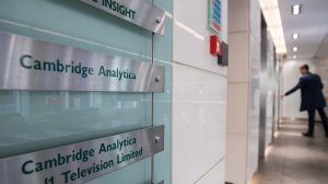 The offices of UK-based Cambridge Analytica are seen here. The data firm announced March 23, 2018, that it is commissioning a third-party audit to prove that it deleted the trove of data about Facebook users that has embroiled it in controversy. (Credit: Chris J. Ratcliffe/Getty Images via CNN)