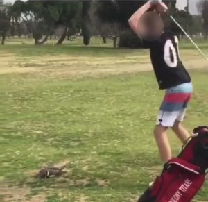 A screenshot of an Instagram video shows a teen raising a golf club before killing a duck in Ontario on March 7, 2018.