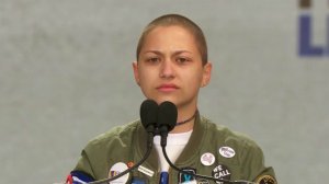 Parkland school shooting survivor Emma Gonzalez stood on the March for Our Lives Washington, D.C. stage for six minutes on March 24, 2018. (Credit: CNN)