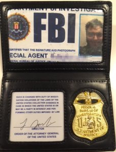 A fake FBI badge used to try to sneak into a L.A. County jail is seen in a photo provided by the Sheriff's Department.