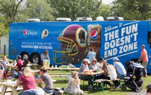 Guests attend Pepsi and Washington Redskins pep rally at Vanish Brewery on Sept. 9, 2017 in Leesburg, Virginia.  (Credit: Tasos Katopodis/Getty Images for Pepsi)