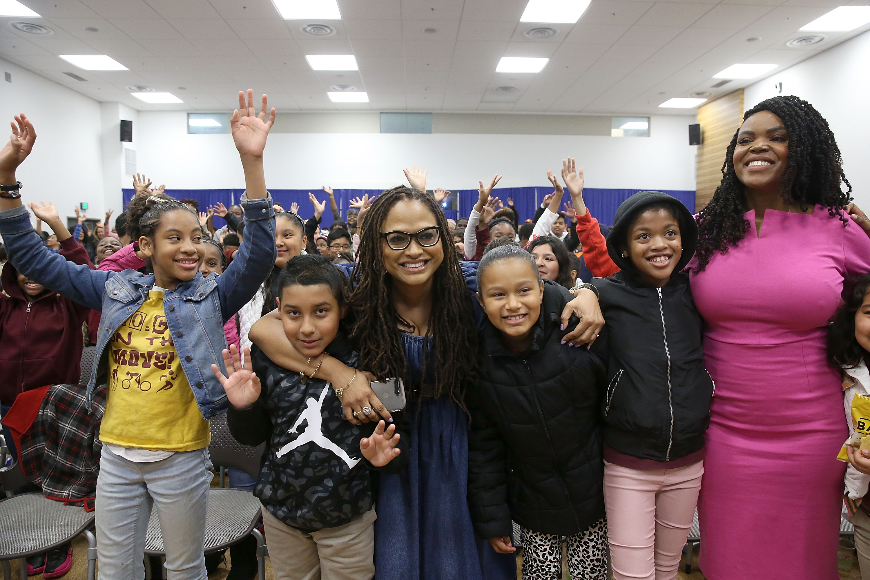 Director Ava DuVernay and Compton Mayor Aja Brown attend a special advance private screening of "A Wrinkle in Time" attended by students from various middle schools around the city of Compton on March 2, 2018. (Credit: Jesse Grant/Getty Images for Disney)