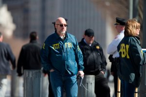 FBI personnel is seen after a shooting incident forced a lockdown at the White House in Washington, D.C., on March 3, 2018. (Credit: ALEX EDELMAN/AFP/Getty Images)