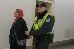 Pro-DACA and Dreamer supporters try to get an office visit with Speaker of the House Paul Ryan outside his office at the U.S. Capitol on March 5, 2018. (Credit: Tasos Katopodis/Getty Images for MoveOn.org)