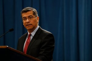 California Attorney General Xavier Becerra speaks during a press conference in Sacramento on March 7, 2018. (Credit: Stephen Lam/Getty Images)
